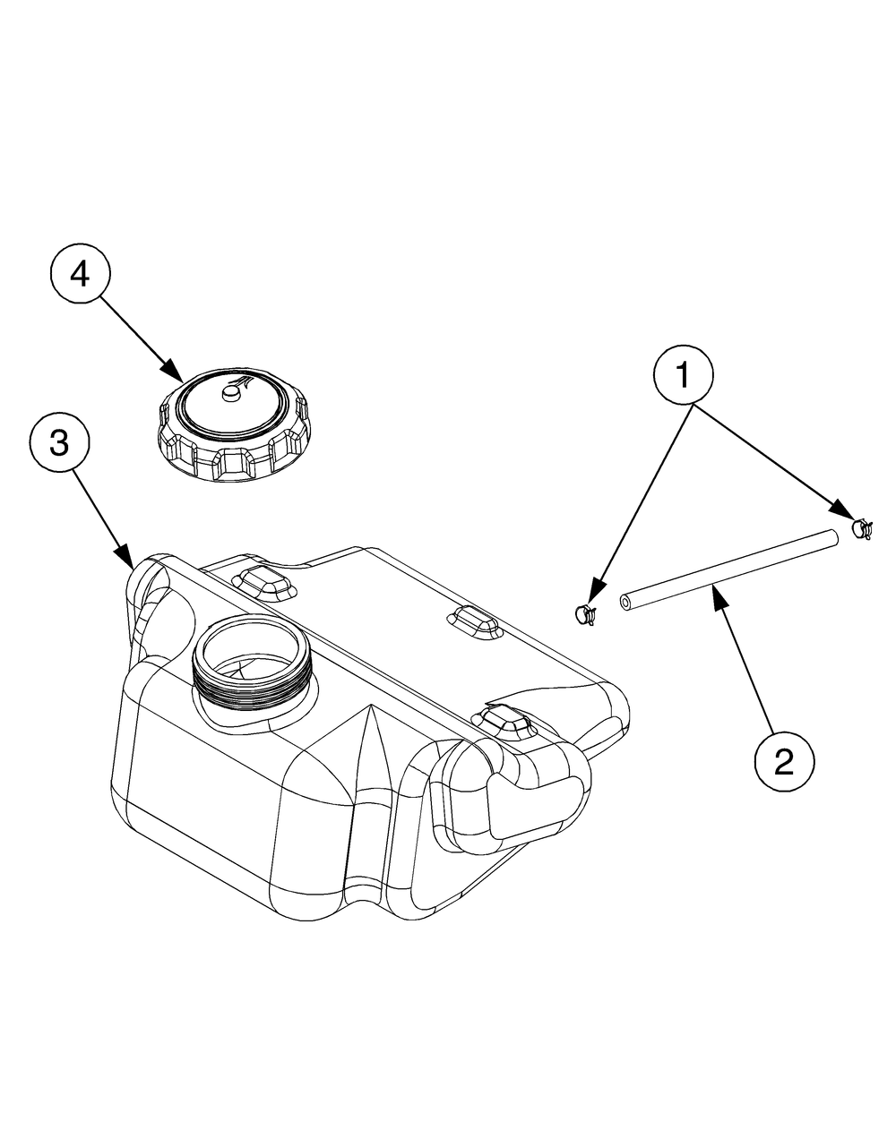 Fuel Tank Diagram and Parts List for GT2550 K015-K018-14A2E7P710 Cub Cadet Lawn Tractor